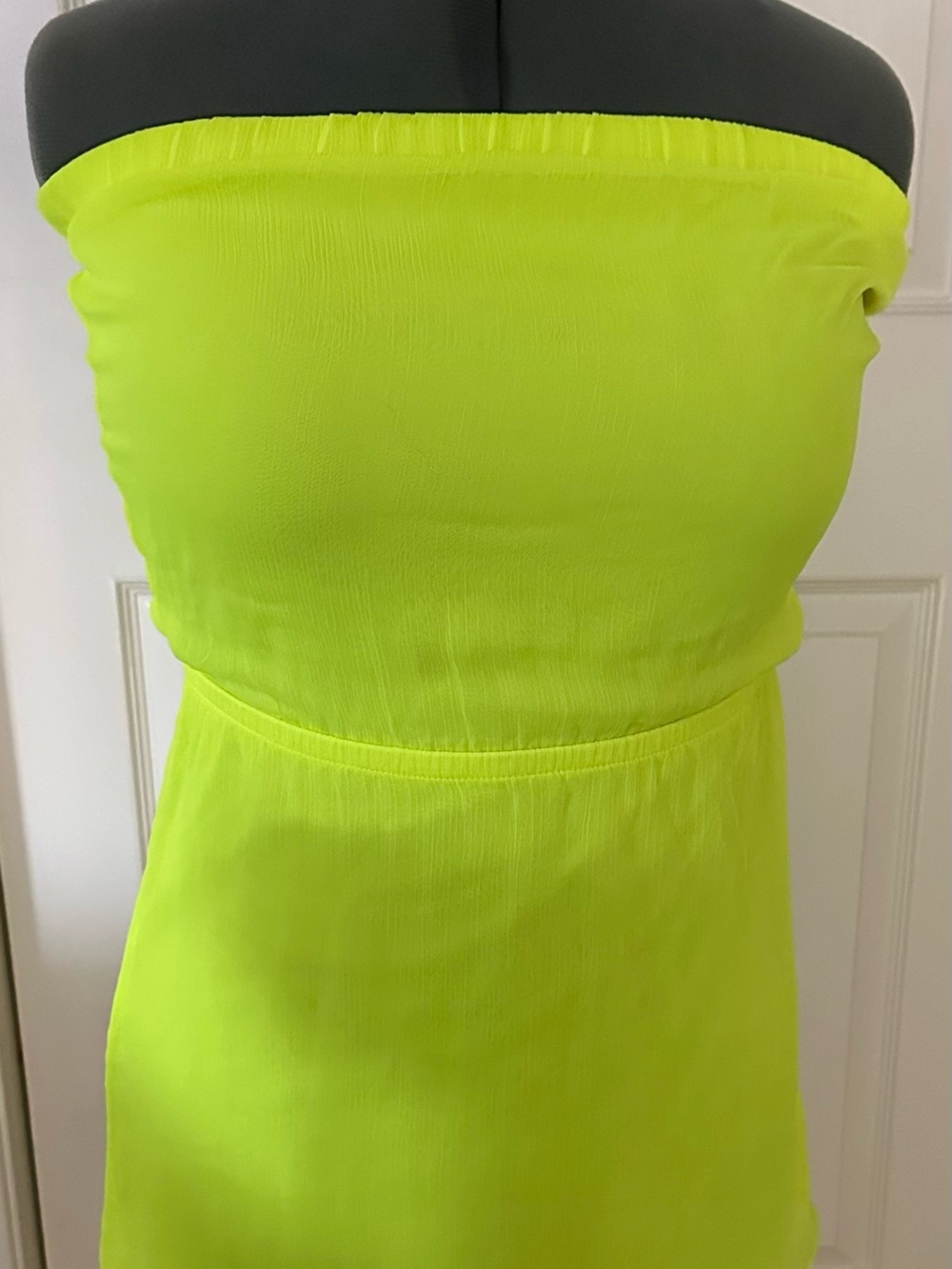 Strapless Neon Yellow Tube Dress